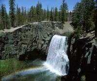 Photo of Rainbow Falls in Postpile National Monument on the east side of the sierra nevada