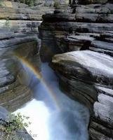 Rainbow Pictures of Mistaya Canyon in Banff National Park