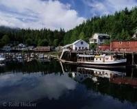 The quaint boardwalk community of Telegraph Cove, the site of the first whale watching company in British Columbia on Northern Vancouver Island.