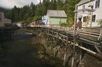 Stock photo of the historic Creek Street in Ketchikan, Alaska