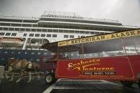 Famous Ketchikan activity is to take a horse dranw tour through town.