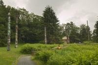 These Totem Poles in Totem Bight State Historical Park in Ketchikan Alaska is on the site of an old fishing camp.