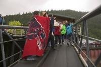 A biannual native american celebration called the Sealaska Celebration where oborginals dress in traditional clothing.