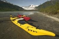 Stock Photo of a kayak at mendenhall glacier in Alaska