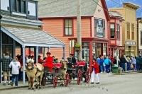In cruise ship season the tourism in Skagway Alaska can be a very overwhelming at time.