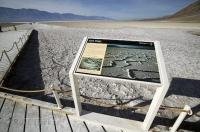 The extensive area of salt flats at the Badwater Basin in Death Valley National Park in California, USA.