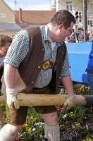 The locals of Putzbrunn wore typical Bavarian clothing during the Maibaumfest in Bavaria, Germany.