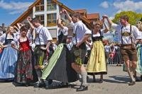 After the raising of the Maibaum celebrations begin with a traditional Bavarian Dance.