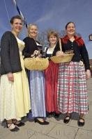 Dirndls are the traditional dresses worn in southern Germany by Bavarian ladies.