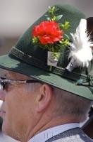 The Bavarian hats worn by the men of Putzbrunn are decorated with a flower in Southern Bavaria.