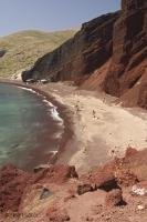Photo of the red beach on santorini Island in Greece