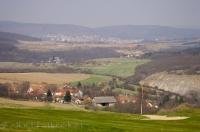 The pretty Bohemian country scenery can be seen when looking out from the Karlstein Golf Resort across to the city of Beroun in the Czech Republic.