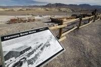 One of the signs along the interpretive trail of the Harmony Borax Works in Death Valley, California, USA.