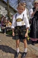 Even the youngs were dressed in their lederhose during the Maibaumfest in Putzbrunn, Germany.