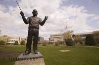 One of the many bronze statues found in Red Deer, Alberta, Canada.