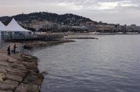 A cloudy day in the beautiful city of Cannes on the French Riviera in the Provence, France in Europe which is famous for its magnificent sandy beaches.