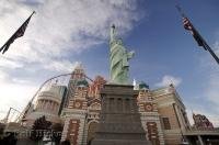 A replica of the Statue of Liberty outside the New York New York Hotel and Casino in Las Vegas, Nevada.
