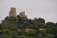 The old Castle Ruins still guards the village of Grimaud in the Var region of Provence, France, Europe.