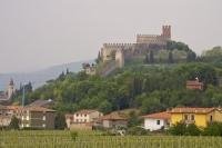 Castle atop Monte Tenda above the town of Soave in the province of Verona, Italy in Europe.