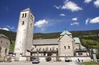 The 12th century Collegiate Church of San Candido in the South Tyrol region of Italy, Europe.