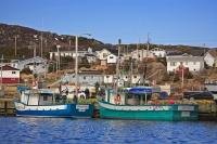 Shrimp, crab, and lobster boats are often tied up in the St Anthony Harbour, right outside residential homes.