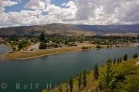 The town of Cromwell in Central Otago on the South Island of New Zealand situated amongst the waterways.