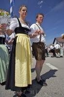 A beautiful costume adds colour to a dance routine in Putzbrunn, Germany.