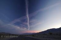 The sun sets near Titus Canyon in Death Valley, California, USA.