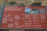 The trail head sign at the Devils Garden in Arches National Park, Utah, USA.