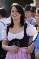 The traditional dirndl dorn by a resident of Putzbrunn in Germany.