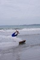 On the East Coast of the North Island of New Zealand at Orewa beach, kite surfing has become very popular due to the climate and conditions.