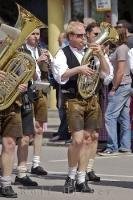 A European group of men join together to play in the brass band in Putzbrunn, South Bavaria.