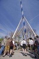 The Maibaum is raised at the yearly European festival known as the Maibaumfest in Putzbrunn, South Bavaria.