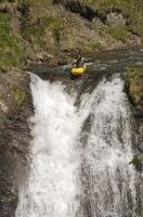 Waterfall running is an extreme kayaking watersport where a person paddles over the brink of a waterfall.
