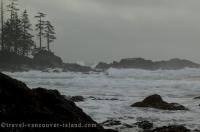 The coastline around Cape Palmerston is extremely rugged from the storms that consistently occur on the Northern end of Vancouver Island.