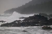 Cape Palmerston in Cape Scott Provincial Park in British Columbia, Canada is well known for gigantic waves crashing against the coastline in stormy weather.