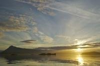 A breathtaking sunset on a summer day outside of Telegraph Cove on Northern Vancouver Island in British Columbia, Canada.