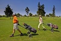 Seniors find the Oliva Nova Golf Course in Valencia, Spain the ideal location for a round of golf and a fairly easy walk where they can use their pull carts instead of power carts.