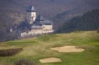 A dream vacation to Europe would include a round of golf at the Karlstejn Golf Course and a trip to the historic Karlstein castle in the Czech Republic.