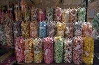 The candy store in the village of Gourdon in the Provence, France in Europe has a variety of flavorful candy for sale.