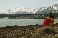 A couple enjoy the view of Haines in Southeast Alaska.