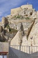 The historic Morella Castle in the Province of Castellon, Valencia, Spain was occupied by many different armies throughout the years.