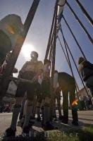 The men of Putzbrunn preparing to raise the historic Maibaum in Southern Bavaria, Germany.