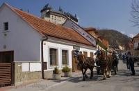 A great form of transportation to embark upon while sightseeing in the village of Karlstein in the Czech Republic, is a horse and buggy ride.