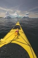 Stock Photo about sea kayaking around Icebergs