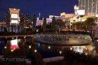 Bright lights and water features near Caesar's Palace in Las Vegas, Nevada make for some great pics.