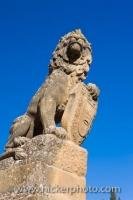 Easy to see in the Plaza de Vazquez de Molina in the town of Ubeda in Andalusia, Spain is the proud lion statue.