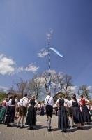 A dance marks the finale of the formal celebrations of the Maibaumfest in Putzbrunn, Germany.