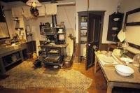 An exhibit of a historic kitchen inside the Royal British Columbia Museum situated in Victoria on Vancouver Island.