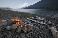 These quiet shores along the scenic Nimpkish Lake near Port McNeill on Northern Vancouver Island are the perfect campfire locales.